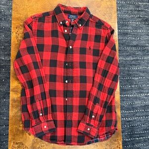 Polo by Ralph Lauren Boy’s XL Red and Black Buffalo Plaid Button Down Shirt